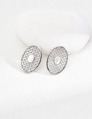 Pure silver mother shell earrings - Koisa